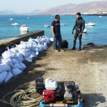 Obras en el muelle de Punta Mujeres