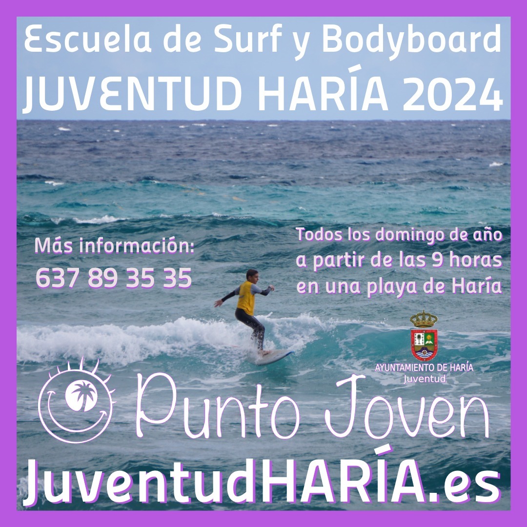 Escuela de Surf y BodyBoard Juventud HARÍA 2024 Ayuntamiento de Haría